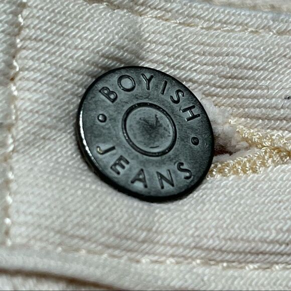 Boyish by Her Corey Distressed Denim Skirt in  Rosemary’s Baby Cream Color 26 - Picture 7 of 9